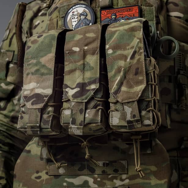 4 - Подвійний закритий підсумок під магазини AK\AR. Cordura 500D. Molle. Мультикам