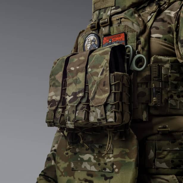 3 - Подвійний закритий підсумок під магазини AK\AR. Cordura 500D. Molle. Мультикам
