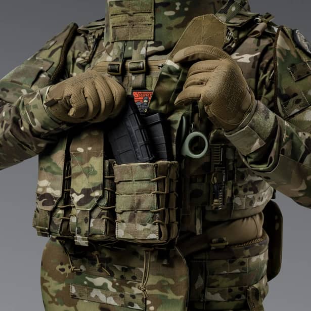 7 - Подвійний закритий підсумок під магазини AK\AR. Cordura 500D. Molle. Мультикам