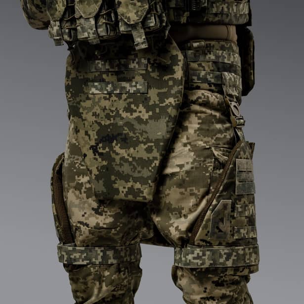 4 - Балістичний захист стегон 2-го класу захисту. CORDURA 1000D. Піксель