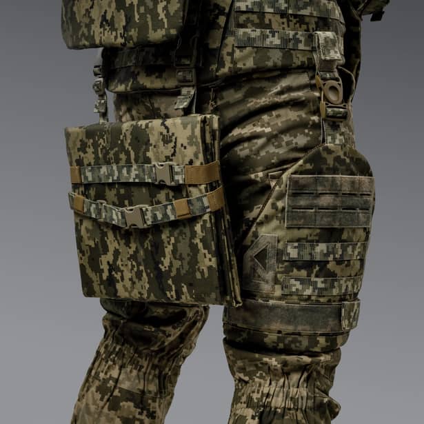 6 - Балістичний захист стегон 2-го класу захисту. CORDURA 1000D. Піксель