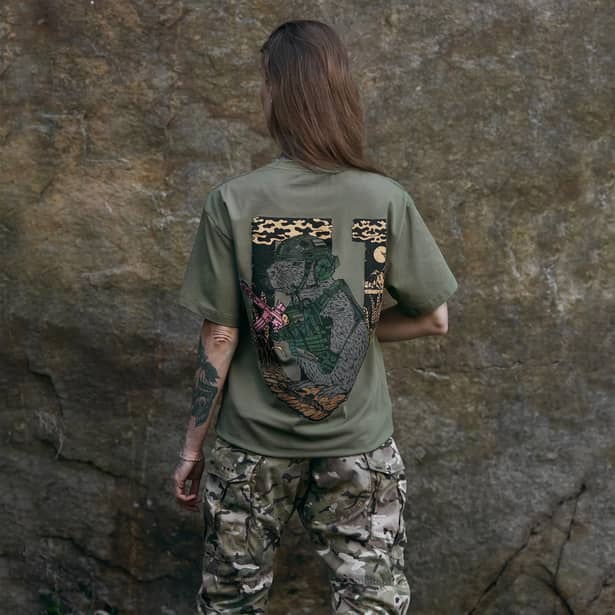 8 - Футболка Military Capybara. Бавовна/еластан. Олива. Розмір М