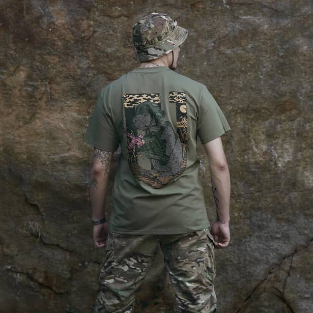 4 - Футболка Military Capybara. Бавовна/еластан. Олива. Розмір М