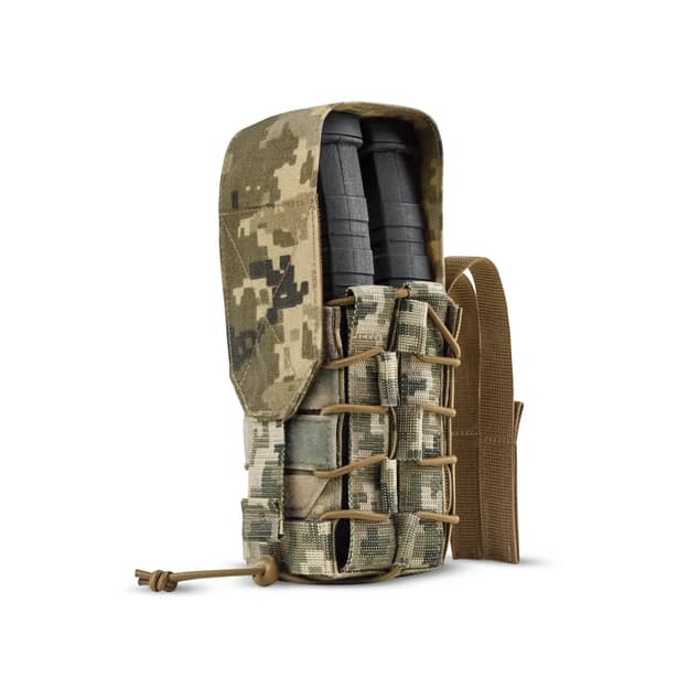 1 - Подвійний закритий підсумок під магазини AK\AR. Cordura 500D. Molle. Піксель