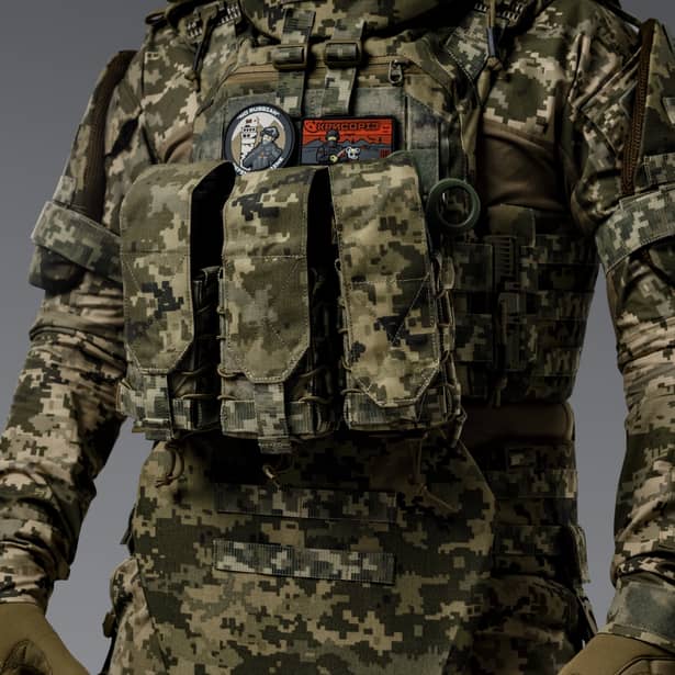 3 - Подвійний закритий підсумок під магазини AK\AR. Cordura 500D. Molle. Піксель