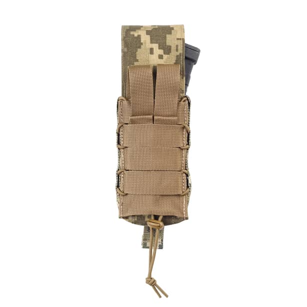 2 - Одинарний закритий підсумок під магазини AK\AR. Cordura 500D. Molle. Піксель