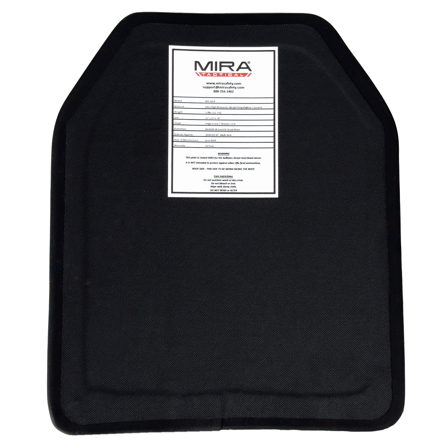 4 - Керамічна бронеплита 6-го класу MIRA MT-LVL4. Вага 2,8 кг. Розмір 25 на 30 см.