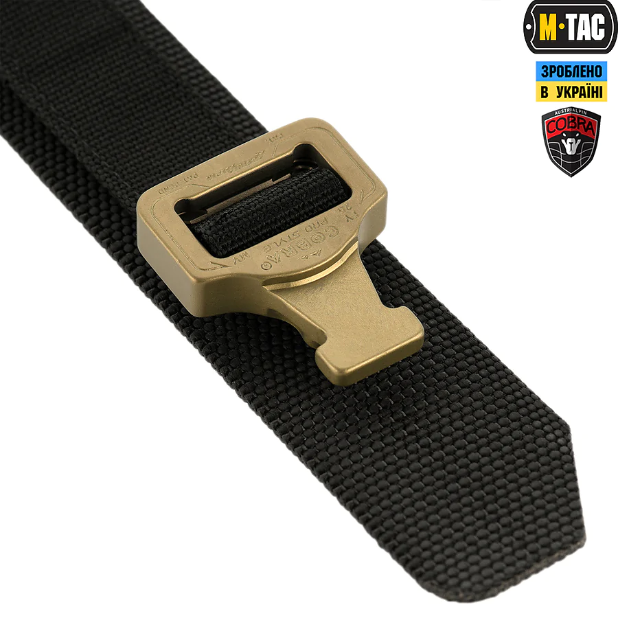 3 - Тактичний ремінь Cobra Buckle Tactical Belt M-Tac. Чорний