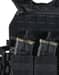 13 - Плитоноска TUR PRO с системой быстрого сброса. Molle. 3 подсумка для AK/AR. Цвет Черный.